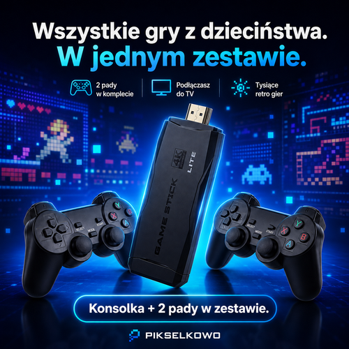 Pikselkowo - Konsola RETRO do telewizora + 2 PADY